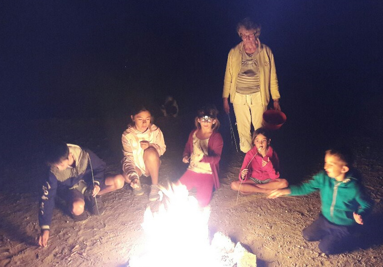 feux de camps et shamallows grillés